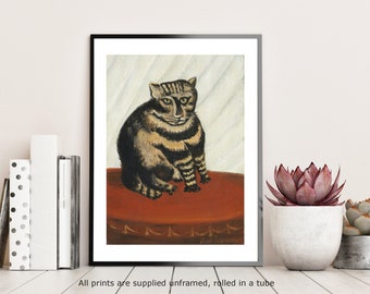 アンリ・ルソーの「ぶち猫」アートプリント：ヴィンテージギャラリーの