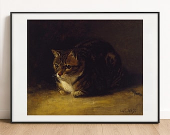Abraham Cooper Print, Study of a Cat 1817, Vintage Wall Art Poster