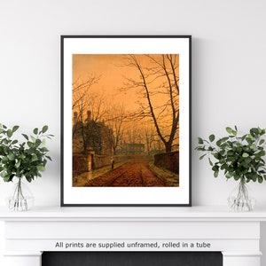 Grimshaw Hampstead Londres Outono Ouro galeria arte de parede impressão pôster vintage arte impressão de artista famoso