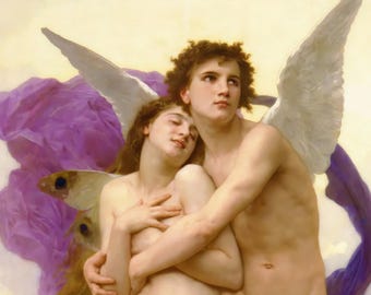 Bouguereau Abduction of Psyche Print: Vintage Fine Art Poster
