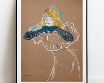 Toulouse-Lautrec Retrato de Yvette Guilbert Impresión: Cartel Art Nouveau vintage