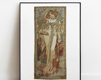 Impresión de Alphonse Mucha - Cartel Art Nouveau de otoño