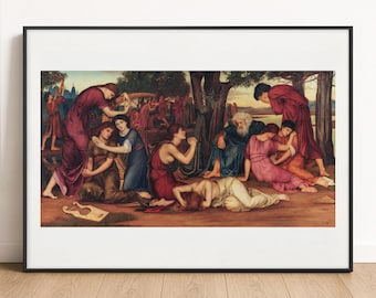 Evelyn De Morgan Print - By the Waters of Babylon, Pre Raphaelite Wall Art Poster
