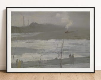 James McNeill Whistler Print - Chelsea on Ice London, Fine Art Wall Poster