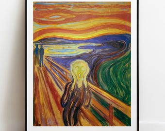 The Scream by Edvard Munch: Vintage Fine Art Print