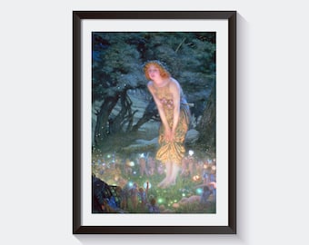 Hughes Midsummer Eve home decor gallery wall art classic poster vintage art famous fairy print Victorian art