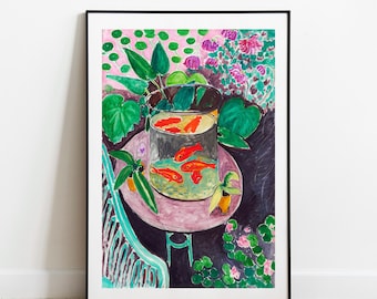 Matisse Goldfischglas Wanddekoration Galerie Wand Kunst Druck Vintage Poster Kunst berühmter Künstler Druck