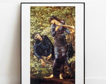 バーン＝ジョーンズの壁掛けアート - マーリンの誘惑 クラシックポスタープリント