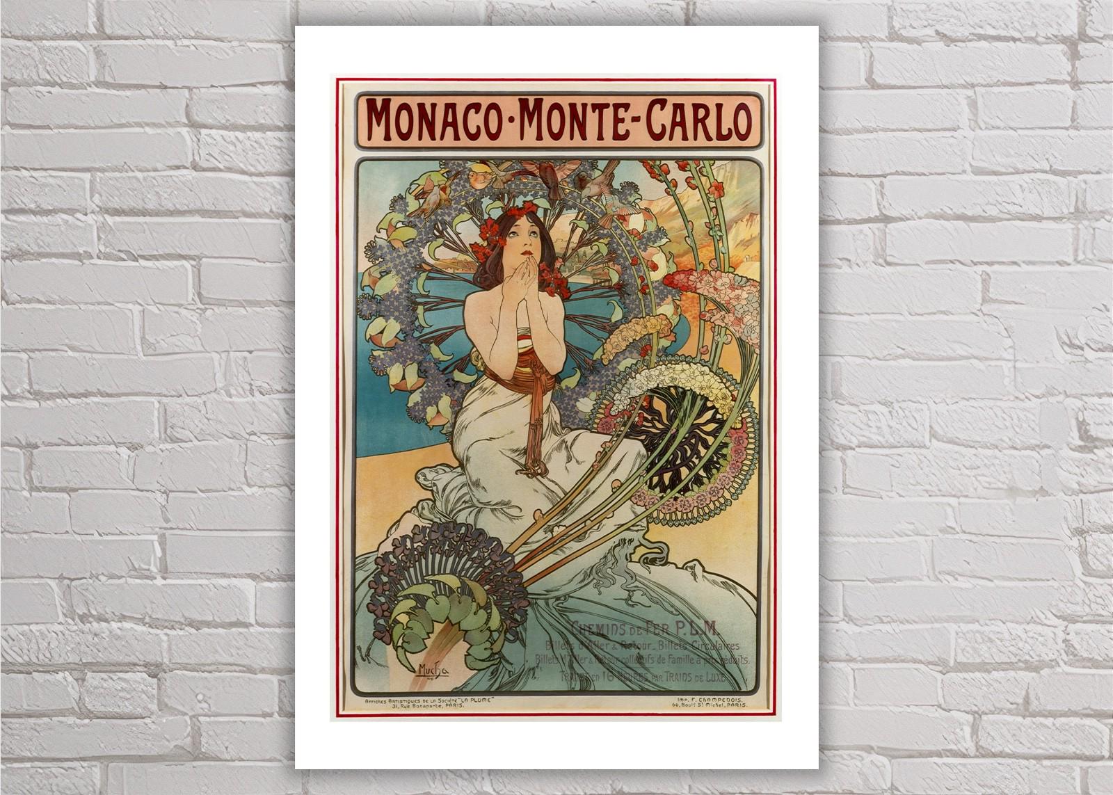 Mucha Monaco Monte Carlo Vintage Art Nouveau Poster Print