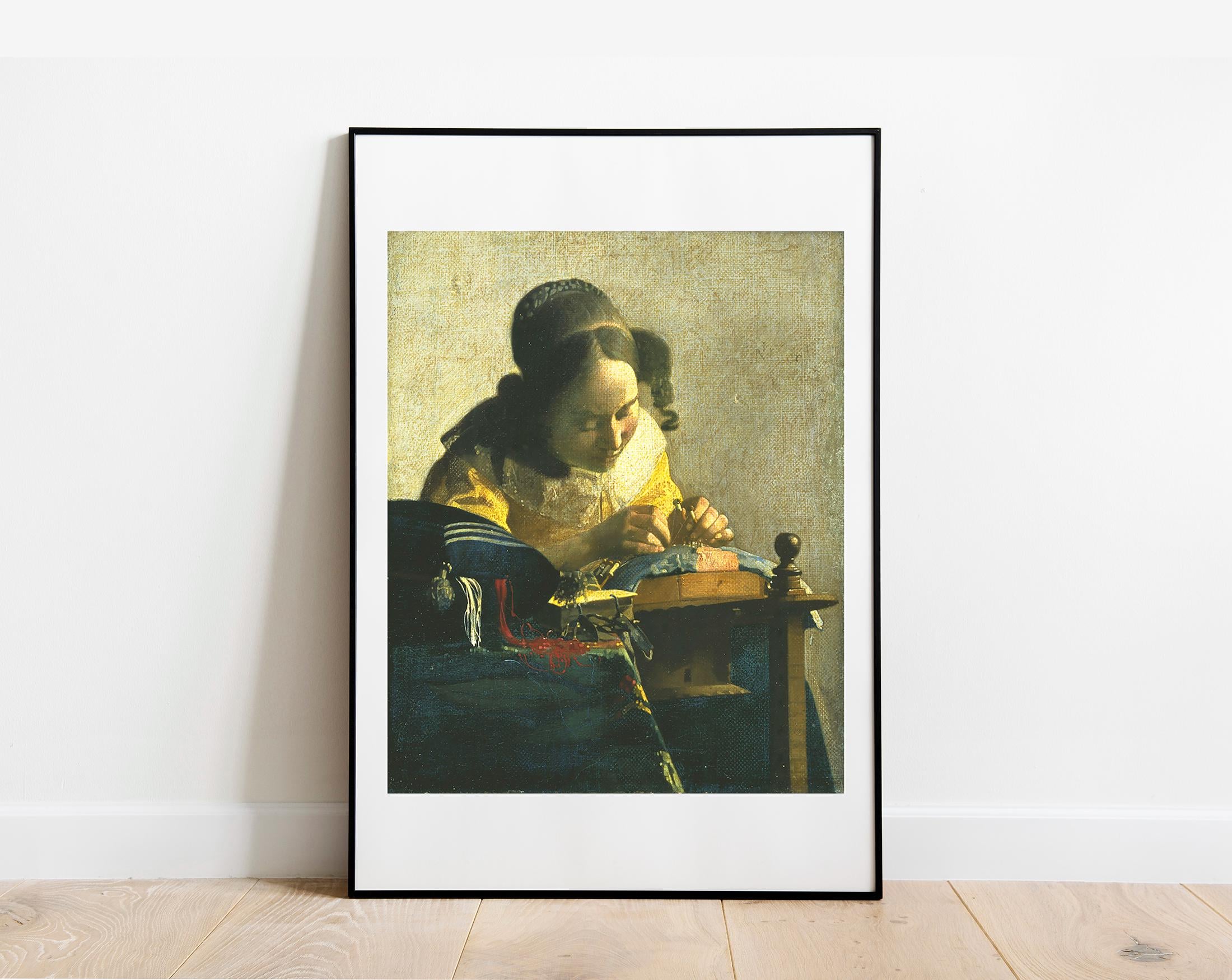 Vermeer The Lacemaker home decor gallery wall art classic poster art vintage famous artist print
