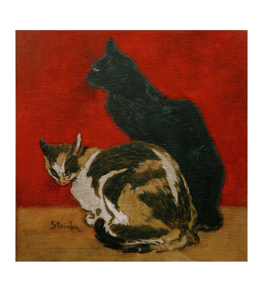 スタンラン作「二匹の猫」1910年ファインアートプリント：ヴィンテージ