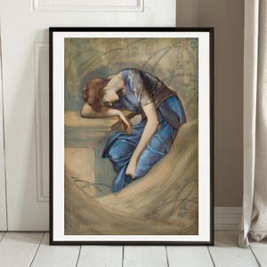 Burne-Jones Study of Briar Rose fine art print gallery wall art classic poster art vintage famous artist print