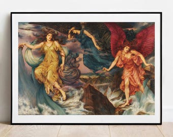 嵐の精霊のプリント：エヴリン・デ・モーガンのヴィンテージギャラリーウォールアート