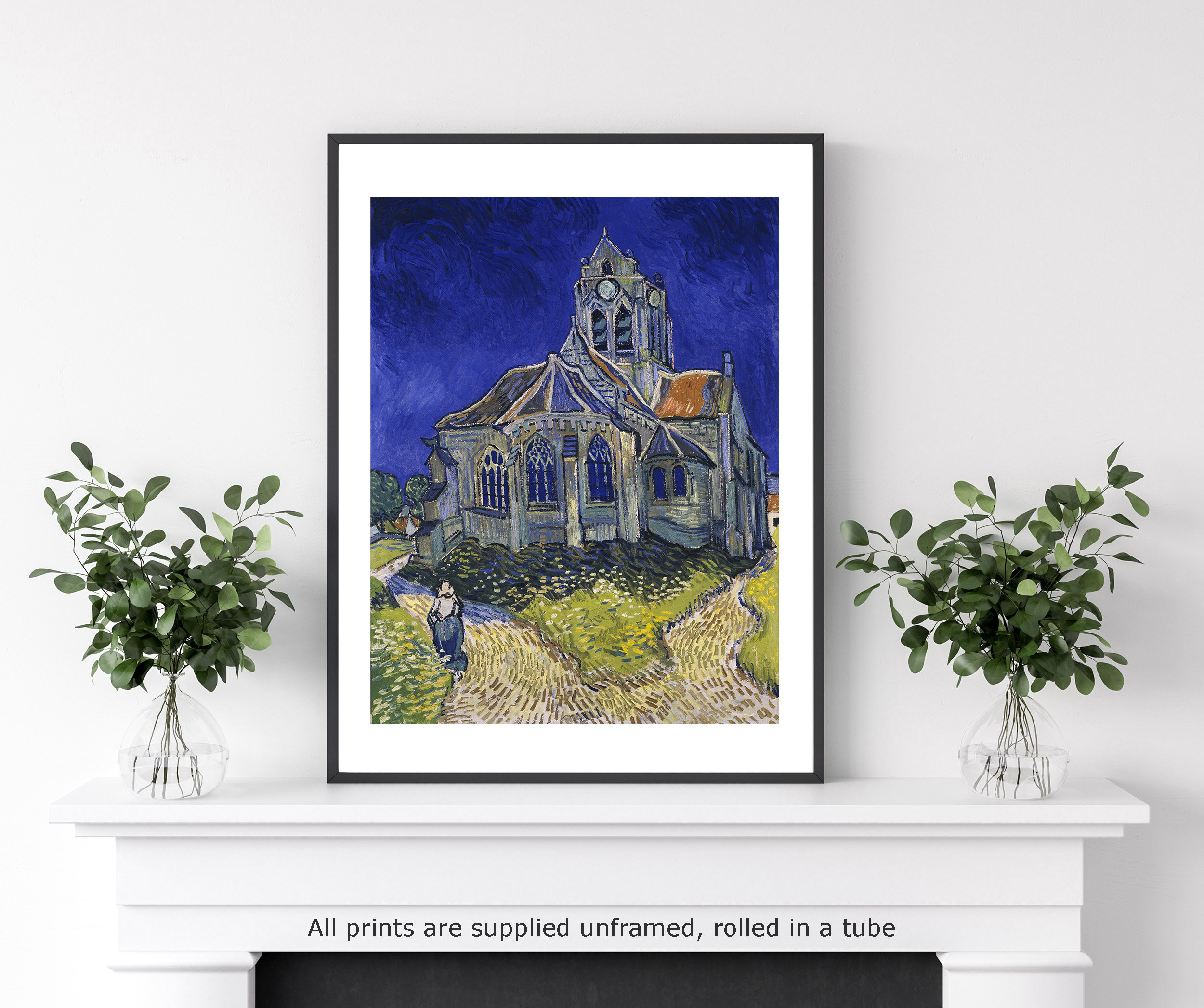 ヴァン・ゴッホのオーヴェル教会の版画：ヴィンテージ・ファインアート・ポスター - Etsy 日本, image size:2500x2094