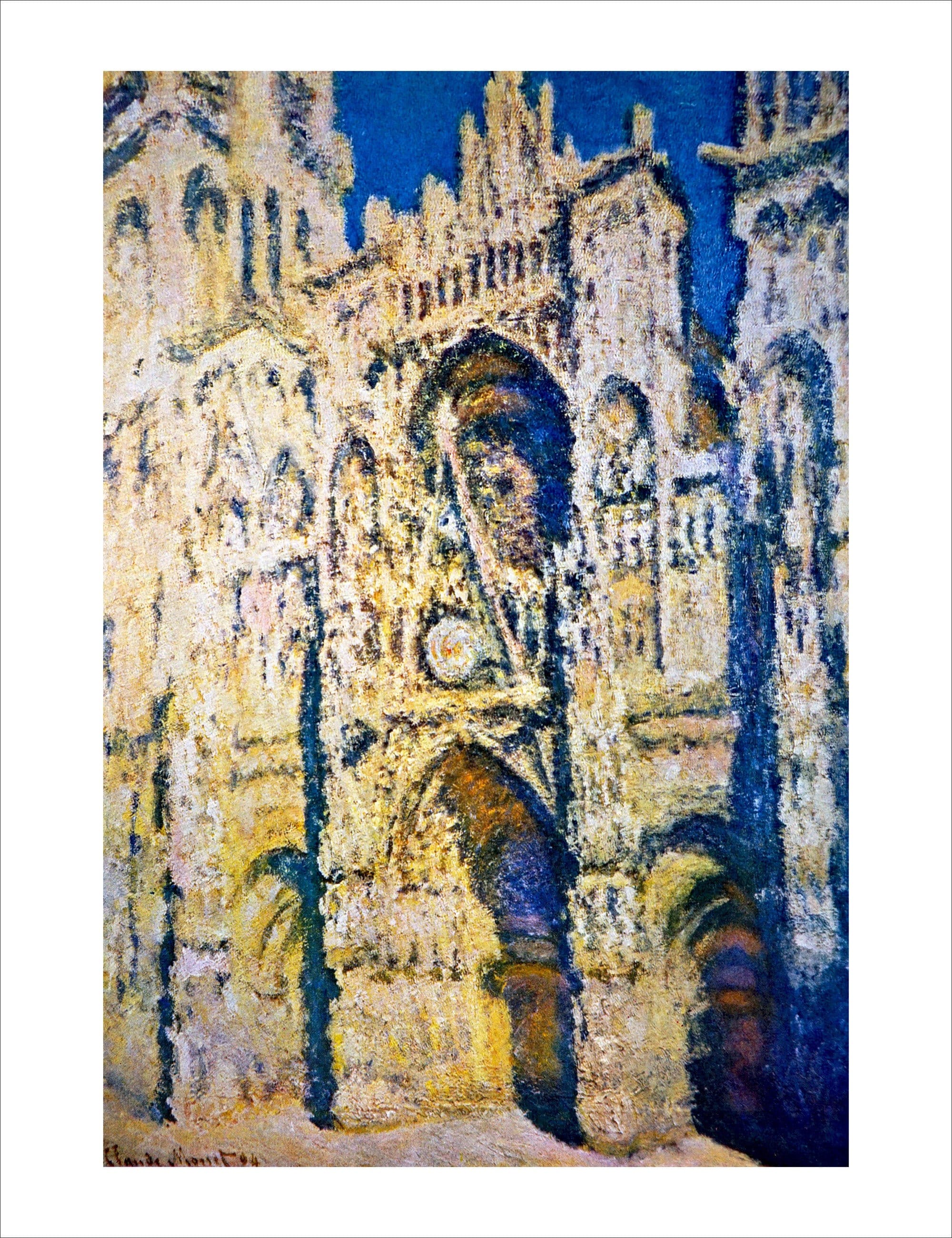 モネのルーアン大聖堂の版画：ヴィンテージ印象派ギャラリーの壁アート