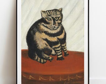 Henri Rousseau The Tabby Cat Art Print: Vintage Gallery Wall Decor