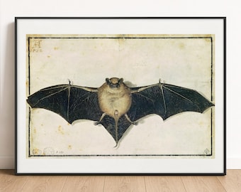 Durer Print - Bat, 1522, Classic Vintage Wall Art Poster