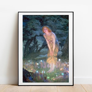 Hughes Midsummer Eve home decor gallery wall art classic poster vintage art famous fairy print Victorian art