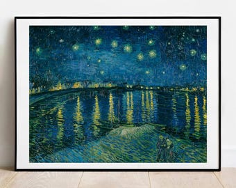 Van Gogh Starry Night 1888 Print - Vintage Gallery Wall Art Poster