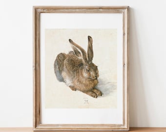 アルブレヒト・デューラー作「野ウサギ」版画：ヴィンテージ美術