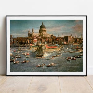 Canaletto London Thames View of St Pauls Cathedral gallery wall art print vintage poster art famous artist print