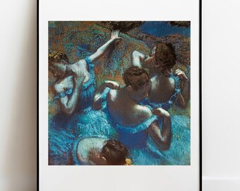 Degas Blue Dancers Print - Ballet Wall Art, Vintage Home Decor