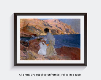 Sorolla Clotilde and Elena gallery wall art print vintage poster art famous artist print home decor