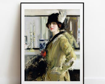 カデル作「黒い帽子」アートプリント：1920年代ヴィンテージポスター