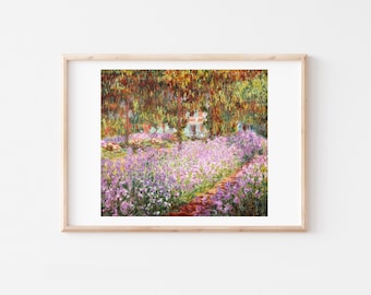 Monet Garden at Giverny gallery wall art print vintage poster art famous artist print home decor