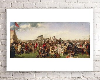 絵画 名画 複製画 額縁付 ウィリアム・パウエル・フリス 「ダービーの