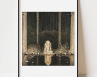 Impression d'art Princesse Tuvstarr : Illustration du conte de fées de John Bauer