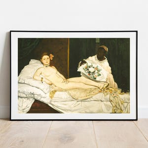 Manet Olympia home decor gallery wall art print vintage poster art famous artist print cat print
