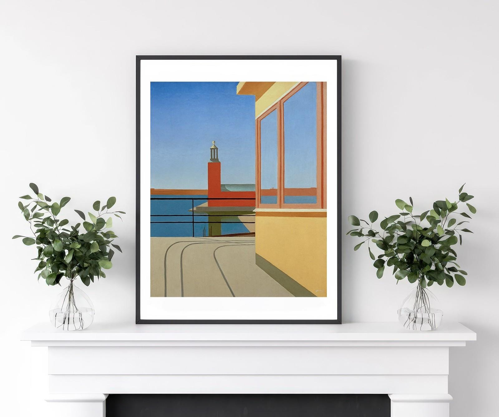 北欧スウェーデン限定 Torsten Jovinge 希少アートポスター Torsten Jovinge Print: Outside the Central Palace Vintage Gallery