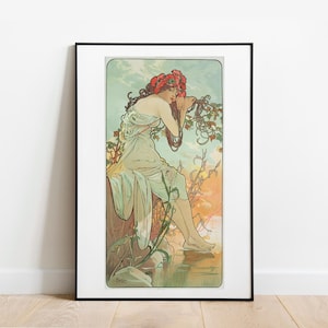 Mucha Summer gallery wall art print vintage poster art famous artist print home decor
