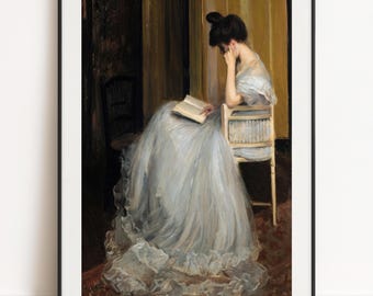 Jacques-Émile Blanche Print, Woman Reading 1900, Belle Époque Wall Art Poster