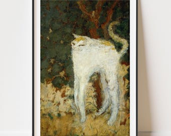 Bonnard The White Cat art print home decor gallery wall art classic poster vintage art cat print