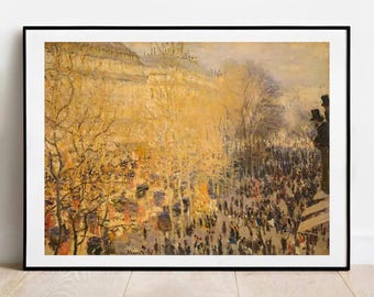 Print Monet Boulevard des Capucines Paris - Franse impressionistische kunstposter