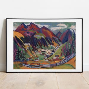 Kirchner View of Davos Switzerland Print: Vintage Gallery Wall Art