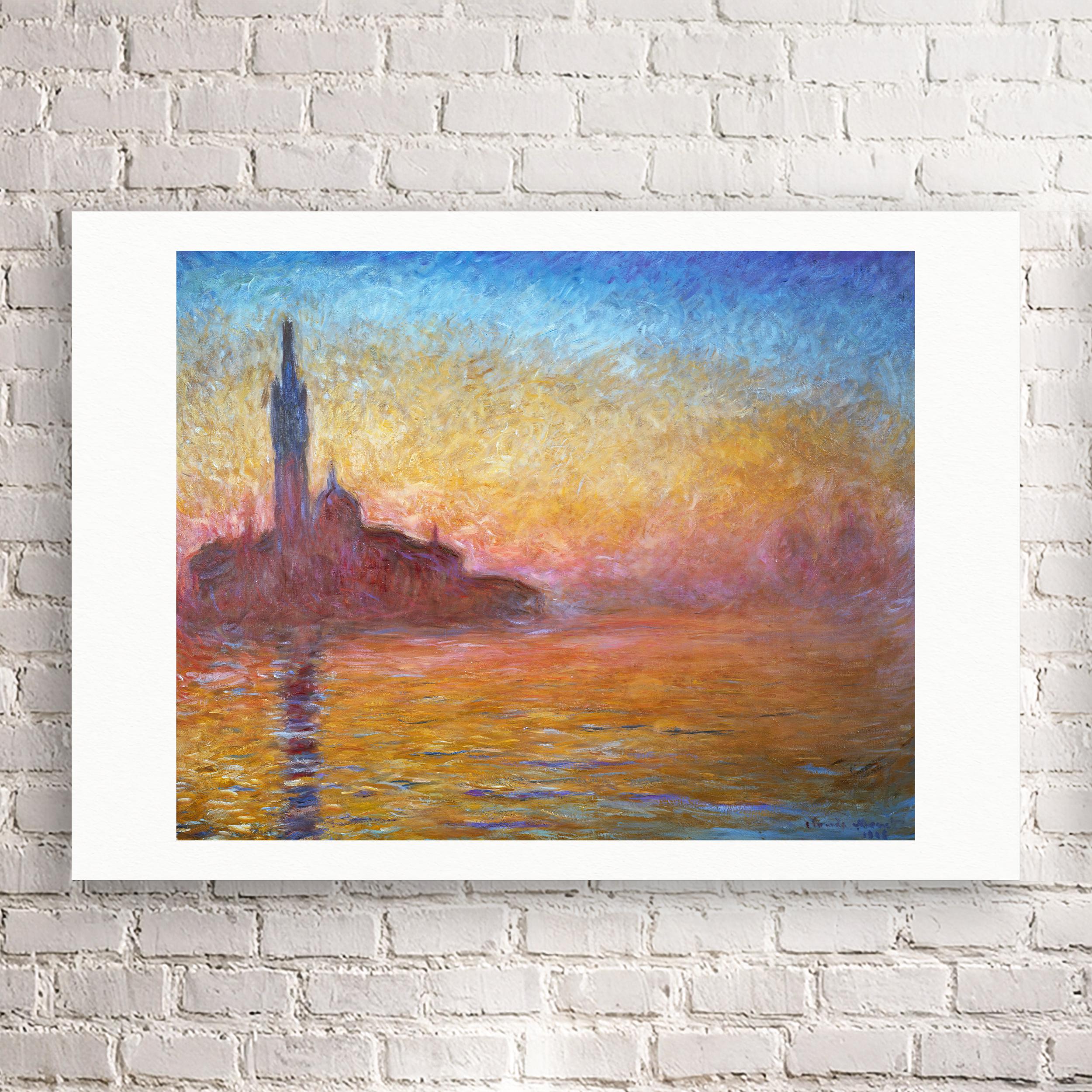 モネのヴェネツィアの夕焼けの版画：ヴィンテージ印象派の壁画 - Etsy 日本