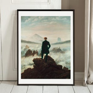 Friedrich The Wanderer Above the Sea of Fog gallery wall art classic poster vintage art famous artist print