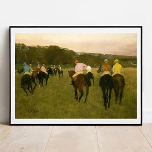 Stampa di Degas "Corsa di cavalli a Longchamp" - Quadro vintage da parete