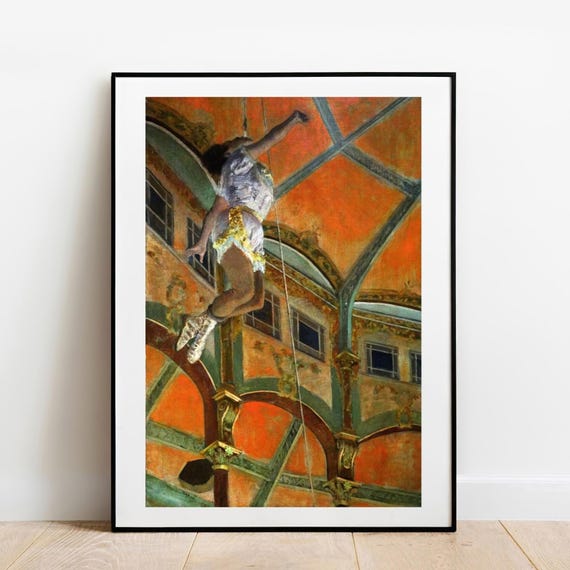 Edgar Degas Impressionist Print - Miss La La at the Cirque