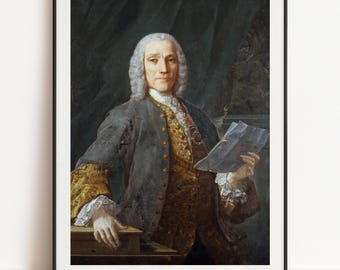 Domenico Scarlatti  — Court Portrait by Domingo Antonio Velasco, 1738, Wall Art