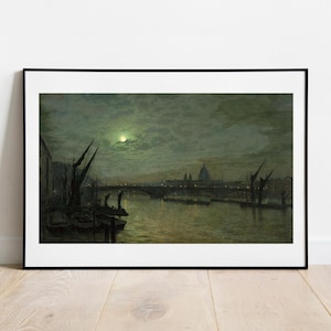 Grimshaw The Thames and Southwark Bridge gallery wall art print vintage poster art famous artist print