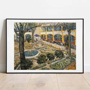 Van Gogh Hospital Garden in Arles gallery wall art print vintage poster art famous artist print home decor