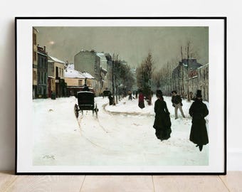Goeneutte Paris Street Scene Art Print: Vintage French Gallery Wall Art