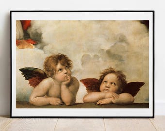 Raphael Cherubs gallery wall art print vintage poster art famous artist print home decor