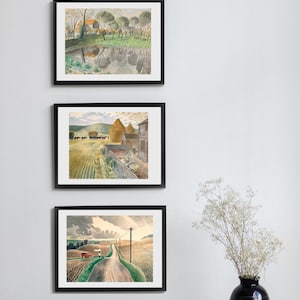 SET OF 3 Ravilious fine art prints gallery wall art print vintage poster art famous artist home decor