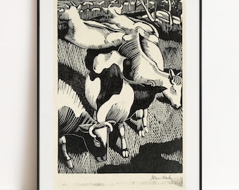 John Nash - Cows, 1919, Modern British Fine Art Wall Poster