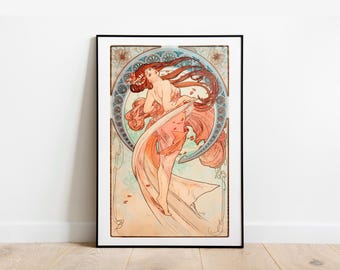 Alphonse Mucha Dance Art Nouveau Poster: Vintage Gallery Wall Art